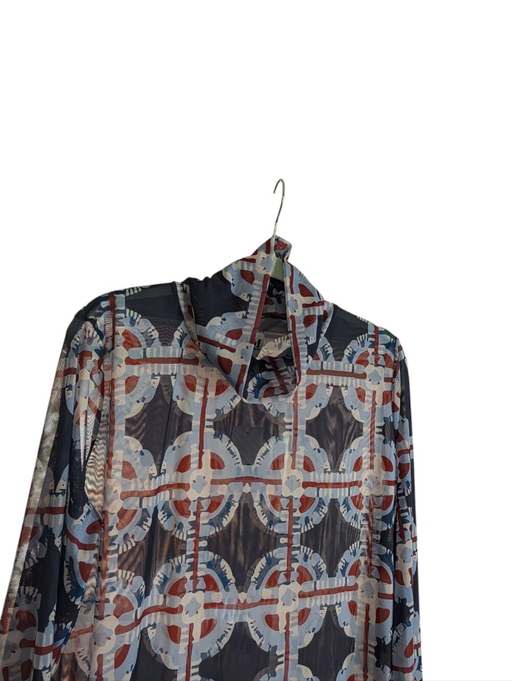 Hilary MacMillan Sheer Mesh Mock Neck Midi Dress Cover-Up | 2X | NWT - Picture 4 of 10